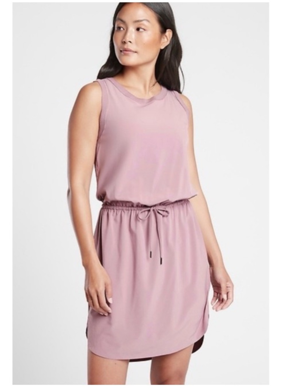 Athleta Rincon Sleeveless Elastic Waist Mini Dress Athleisure Mauve Purple XS